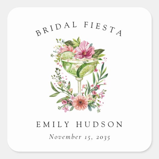 マルグリータ フィエスタ フローラル ブライダル シャワー スクエアシール (正面)