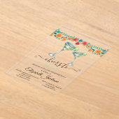 マルグリータ フラワーズ メキシカン フィエスタ ブライズ シャワー アクリル招待状 (レイダウン)