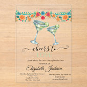 マルグリータ フラワーズ メキシカン フィエスタ ブライズ シャワー アクリル招待状 (正面)