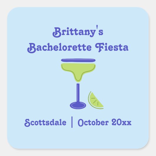 マルグリータ ライム バチェロレッテ フィエスタ パーティー ファベラス スクエアシール (正面)