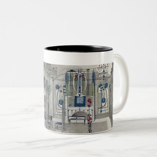 マルグレットMaによってパネルが付いている音楽部屋のために設計して下さい ツートーンマグカップ (正面右)