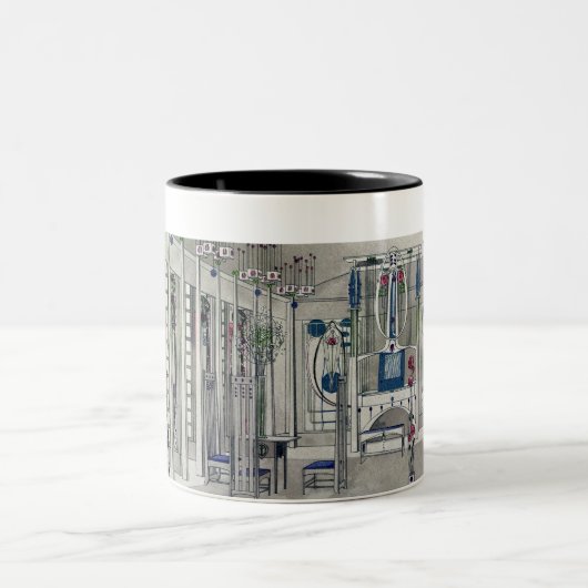 マルグレットMaによってパネルが付いている音楽部屋のために設計して下さい ツートーンマグカップ (中央)