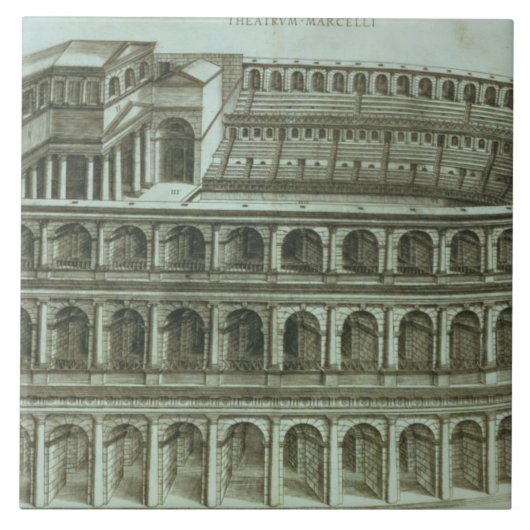 マルケルス、ローマ1558年の劇場の計画(engr タイル (正面)