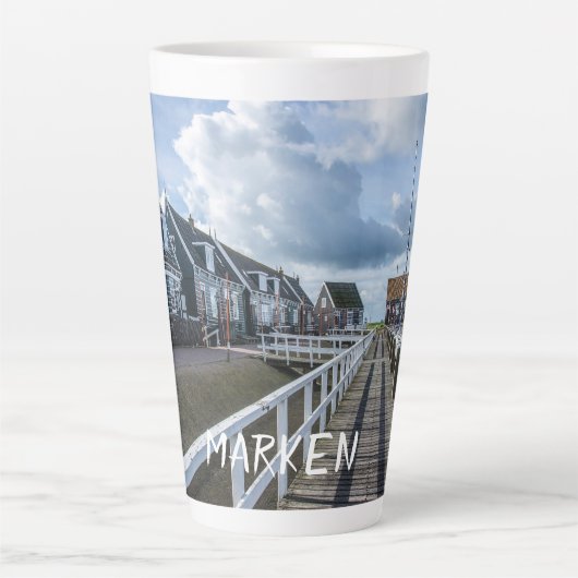 マルケンの木製桟橋、オランダ カフェラテマグ (正面)