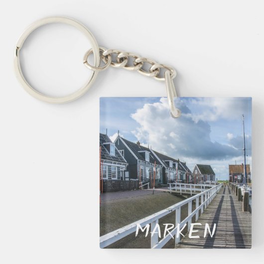 マルケンの木製桟橋、オランダ キーホルダー (正面)