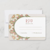 マルゲライトデイジーダスティウェディングRSVPアールヌーボー 招待状 (正面)