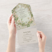 マルゲライトデイジーダスティ結婚ズ オールインワン招待状 (貼ってはがせる)