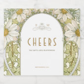 マルゲライトデイジーヴィンテージアールヌーボーミュシャ スパークリングワインラベル (シングルラベル)