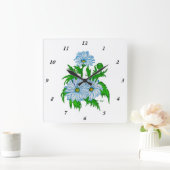 マルゲライト、デイジー花レトロスタイル スクエア壁時計 (ホーム)