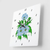 マルゲライト、デイジー花レトロスタイル スクエア壁時計 (傾斜)