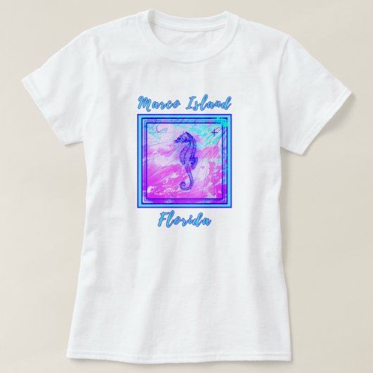 マルコアイランドフロリダシかわいらしーホースバケーション Tシャツ (デザイン正面)