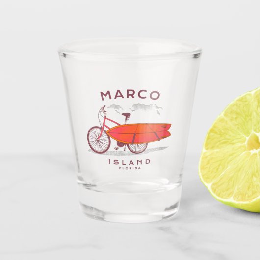 マルコアイランドフロリダヴィンテージビーチサーフィン ショットグラス (正面)