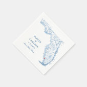 マルコエレガントアイランドフロリダの地結婚図 スタンダードカクテルナプキン (角)