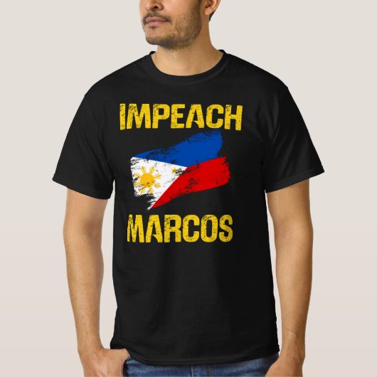マルコス大統領弾劾人民の力抗議Tシャツ Tシャツ (正面)