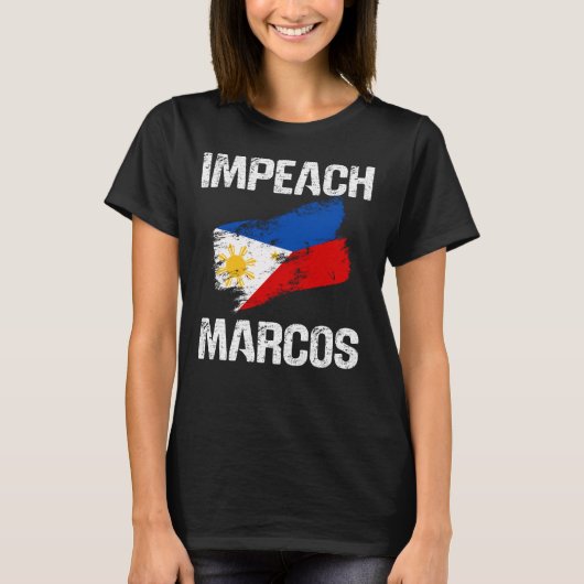 マルコス大統領弾劾Tシャツ 腐敗抗議 Tシャツ (正面)
