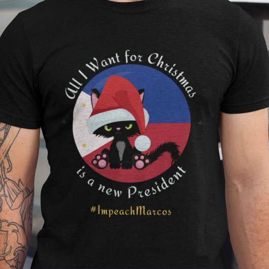 マルコス弾劾クリスマスTシャツ 腐敗抗議 Tシャツ