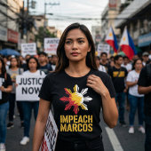 マルコス弾劾 フィリピン 抗議 腐敗 Tシャツ