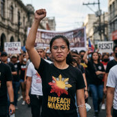 マルコス弾劾 フィリピン 汚職 抗議 Tシャツ