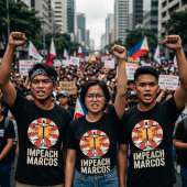 マルコス弾劾 フィリピン 汚職 抗議 Tシャツ