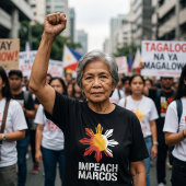 マルコス弾劾 フィリピン 汚職 抗議 Tシャツ
