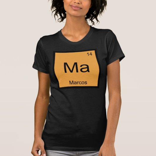 マルコス 名前 化学元素 周期表 Tシャツ (正面)