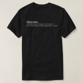 マルコム名の語源 Tシャツ (デザイン正面)