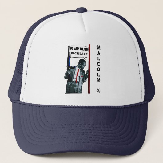 マルコムX - あらゆる手段を用いてTシャツ キャップ (正面)