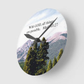 マルコ10:27神と共に、すべてのことが可能である。 ラウンド壁時計 (傾斜)