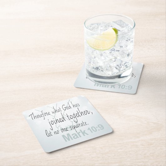 マルコ10:9結婚聖書の聖句 スクエアペーパーコースター (インサイチュ)