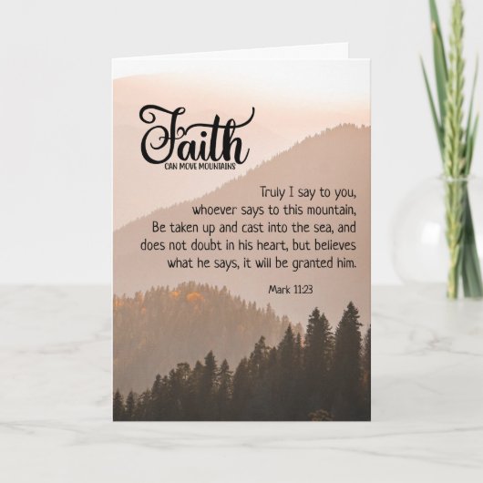マルコ11:23信仰は山の聖書を動かすことができる カード (正面)