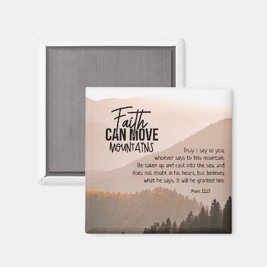 マルコ11:23信仰は山の聖書を動かすことができる マグネット (正面/裏面)