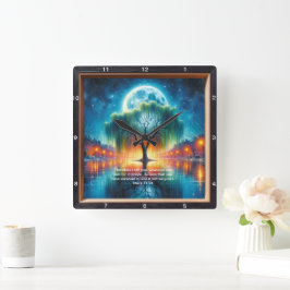 マルコ11:24リニューアル：信仰パーソナライズされたのインスピレーション スクエア壁時計