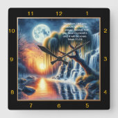 マルコ11:24信仰の注意パーソナライズされた: スクエア壁時計 (正面)