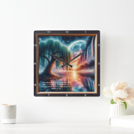 マルコ11:24信仰の肯定：カスタムウォールアート スクエア壁時計