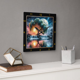 マルコ11:24平和の時計パーソナライズされた：信仰の賜物 スクエア壁時計