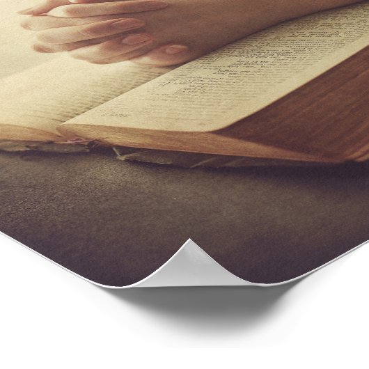 マルコ11:24頼何に対しても祈りの言葉信じで ポスター (角)