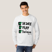 マルコ11:24 KJVバイブル聖なる書物、 経典メンズ長袖 Tシャツ (正面フル)