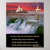 マルコ12:20主を愛せよ神のポスター ポスター (正面)