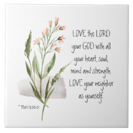 マルコ12:30-31あなたの神、主を愛しなさい タイル