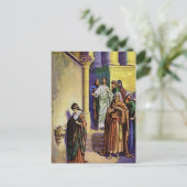 マルコ12:41-44未亡人与えすべてはがきを持つ ポストカード (スタンド正面)