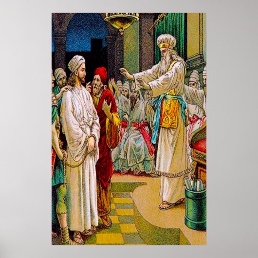 マルコ14:53-65祭司長のポスターの前で ポスター (正面)