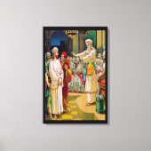 マルコ14:53-65祭司長の前にイエス キャンバスプリント (正面)