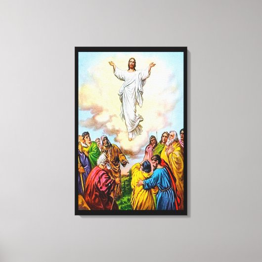 マルコ16:19-20イエスは父のキャンバスに戻る キャンバスプリント (正面)