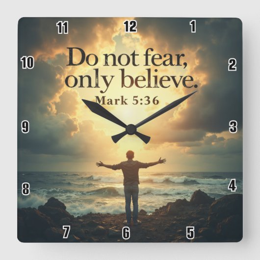 マルコ36信じだ スクエア壁時計 (正面)