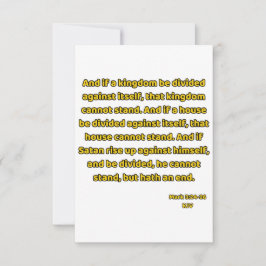 マルコ3:24-26 KJV聖書の聖なる書物、 経典挨拶 カード