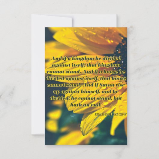 マルコ3:24-26 KJV聖書聖なる書物、 経典Pic Greeting カード (正面)