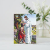 マルコ8:22-26イエスは盲人のはがきを聞く ポストカード (スタンド正面)