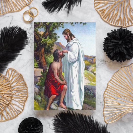 マルコ8:22-26イエスは盲人のはがきを聞く ポストカード