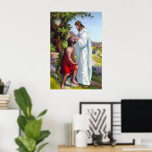 マルコ8:22-26イエスは盲人を癒す ポスター (ホームオフィス)