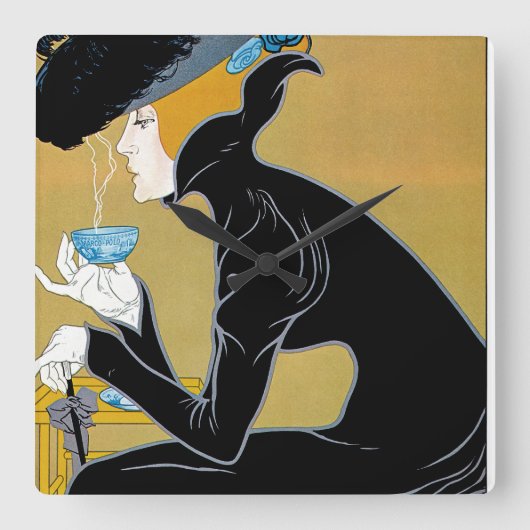 マルコ・ポーロの茶 スクエア壁時計 (正面)